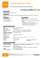 Fiche technique Aqualine Evo Mat Unikalo — page 1