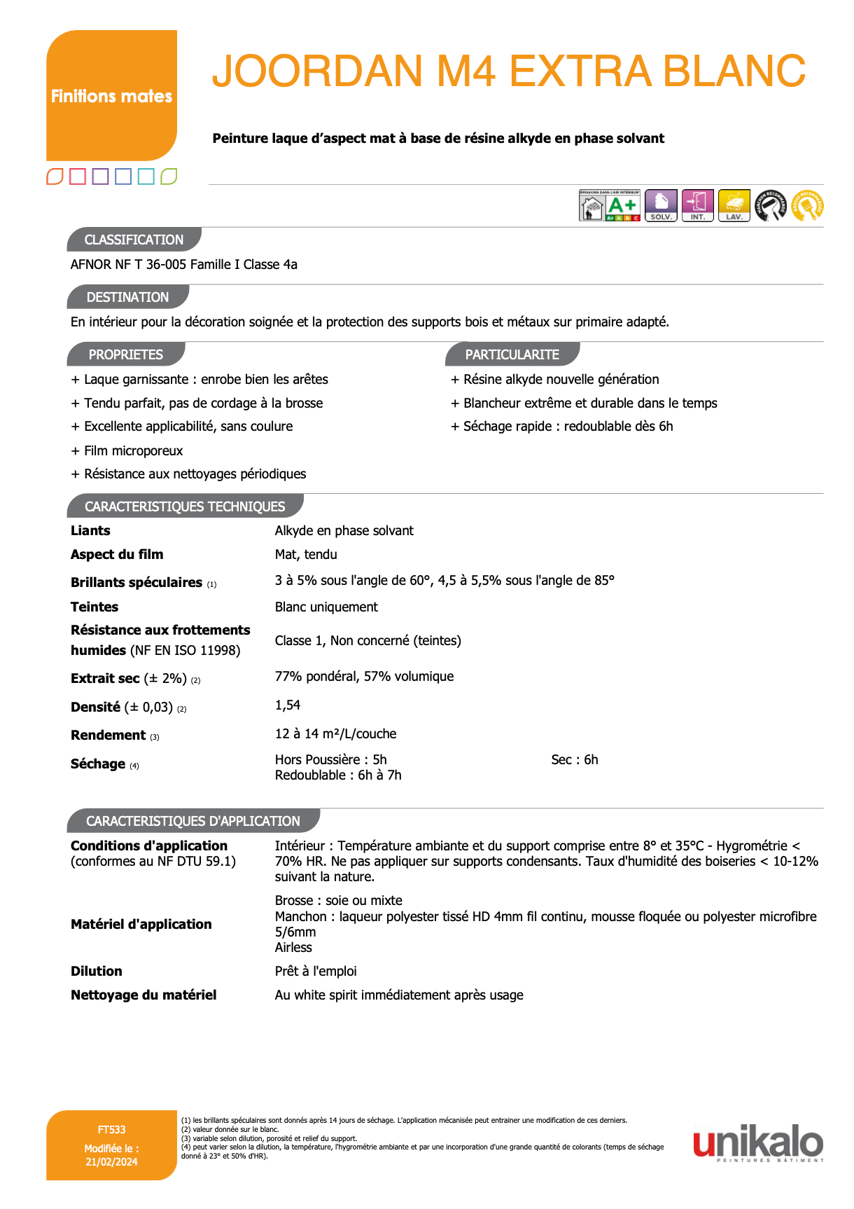 Joordan M4 Mat extra blanc